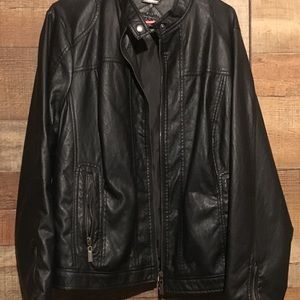 Black leather jacket